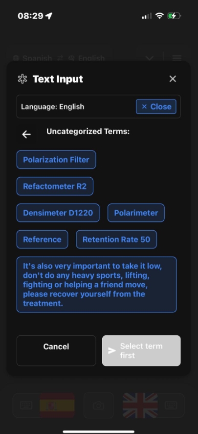 Glossary entry detail view showing all components